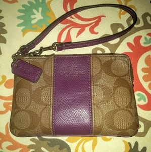 Small Coach Leather Wristlet
